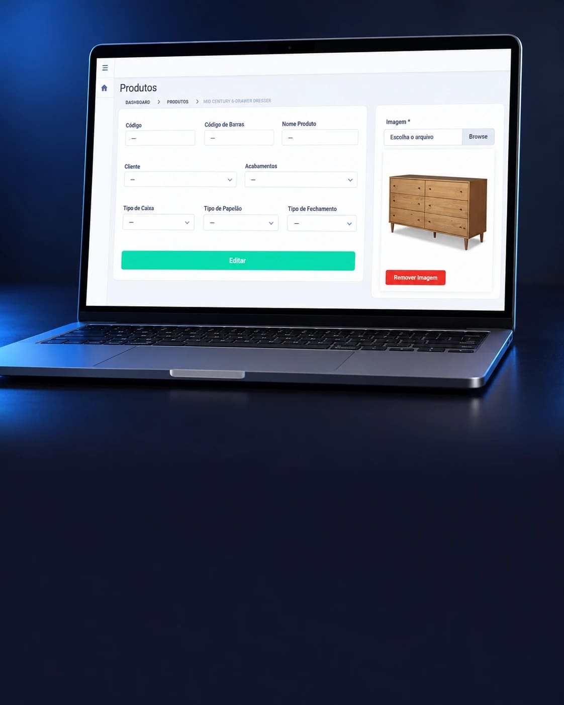 Mockup de um projeto Codie: Ideker.