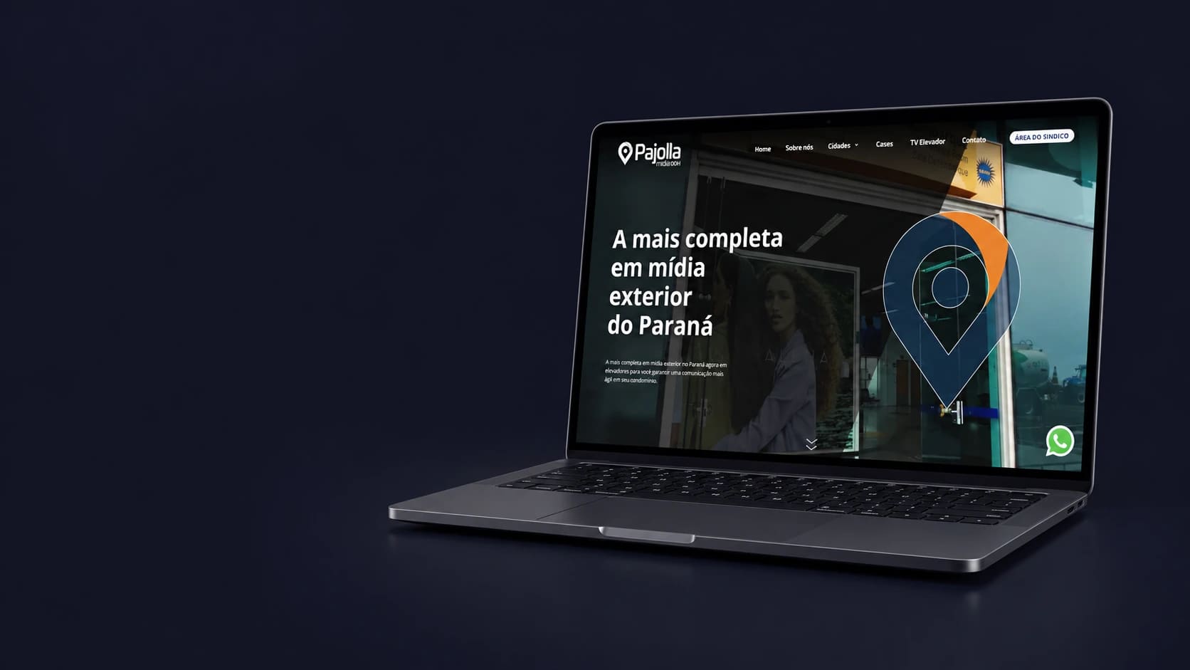 Mockup do projeto Pajolla em dispositivo, a partir da tela fornecida.