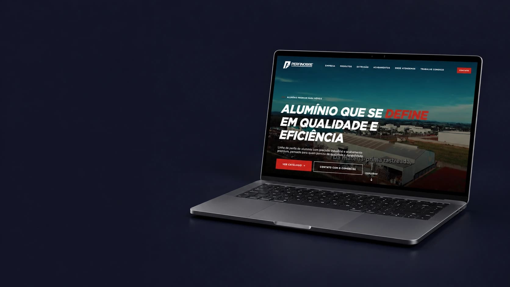 Mockup do projeto Perfinobre em dispositivo, a partir da tela fornecida.