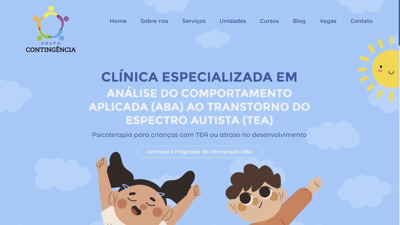 Captura real do site Grupo Contingência no desktop.